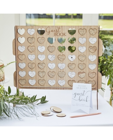 Livre d'or bois 'Puissance 4' - The-Weddingshop