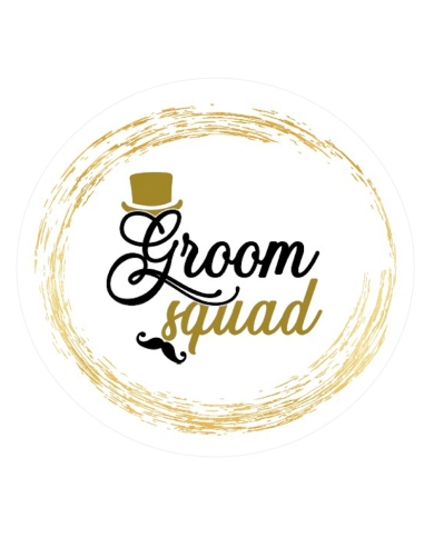 Aufkleber 'Groom Squad' - gold - The-Weddingshop