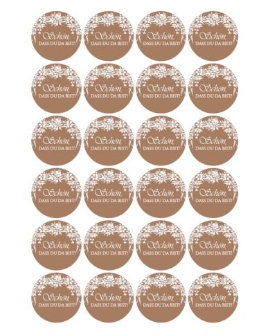 Autocollant 'Schön, dass du da bist - fleurs blanches'