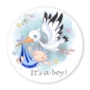 Autocollant 'Cigogne avec bébé - It's a Boy'