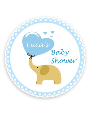Baby Shower - Autocollant personnalisé 'Éléphant boy'  - The-Weddingshop