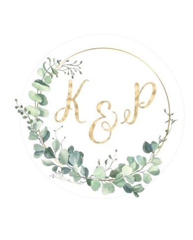 Aufkleber mit Initlialen 'Eucalyptus'