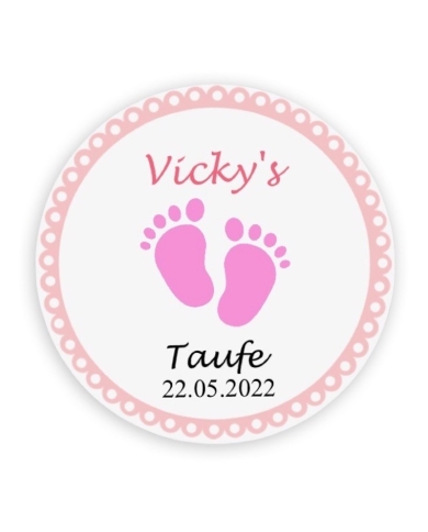 Aufkleber personalisiert 'Babyfüsse' - rosa - The-Weddingshop.ch