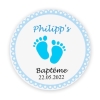 Aufkleber personalisiert 'Babyfüsse' - blau FR