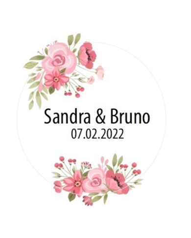 Aufkleber personalisiert 'Blumen'