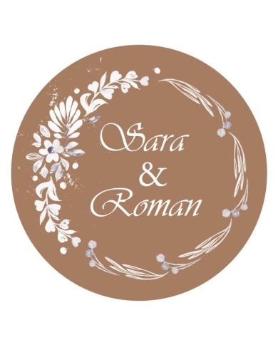 Autocollant personnalisé 'Fleurs blanches' - The-Weddingshop