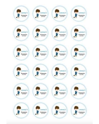 Aufkleber personalisiert 'Junge betend - Braun'