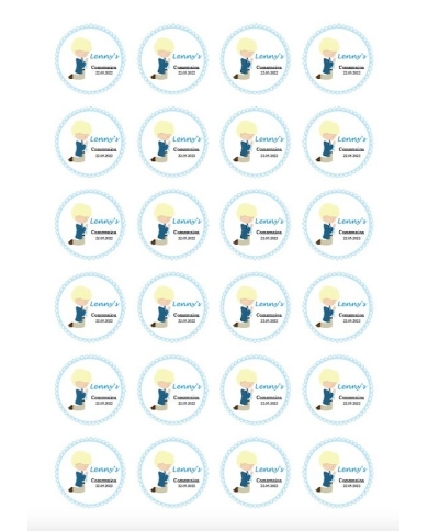 Aufkleber personalisiert 'Junge betend - Blond'