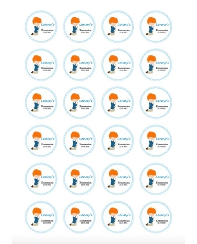 Aufkleber personalisiert 'Junge betend - Rot'