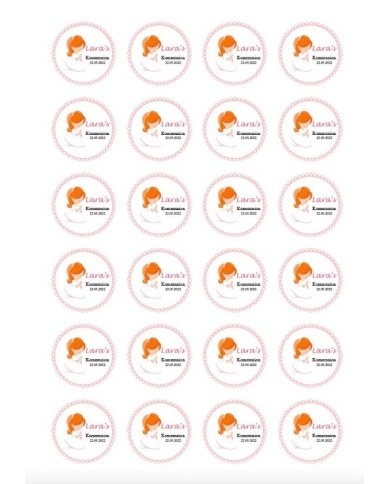 Aufkleber personalisiert 'Mädchen betend - Rot'