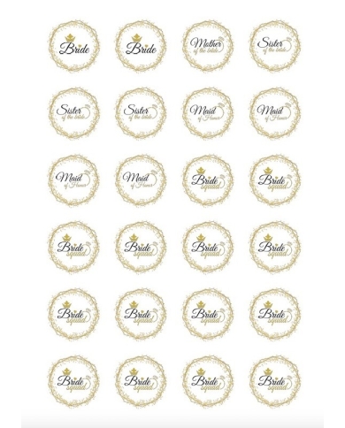 Set Autocollant 'Bride Squad - or'