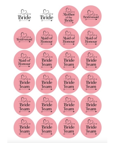 Set Autocollant 'Team Bride - Heart'