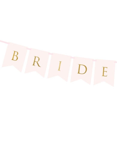 Deko - Girlande 'Bride ♡ Groom' - Rosa - The-Weddingshop