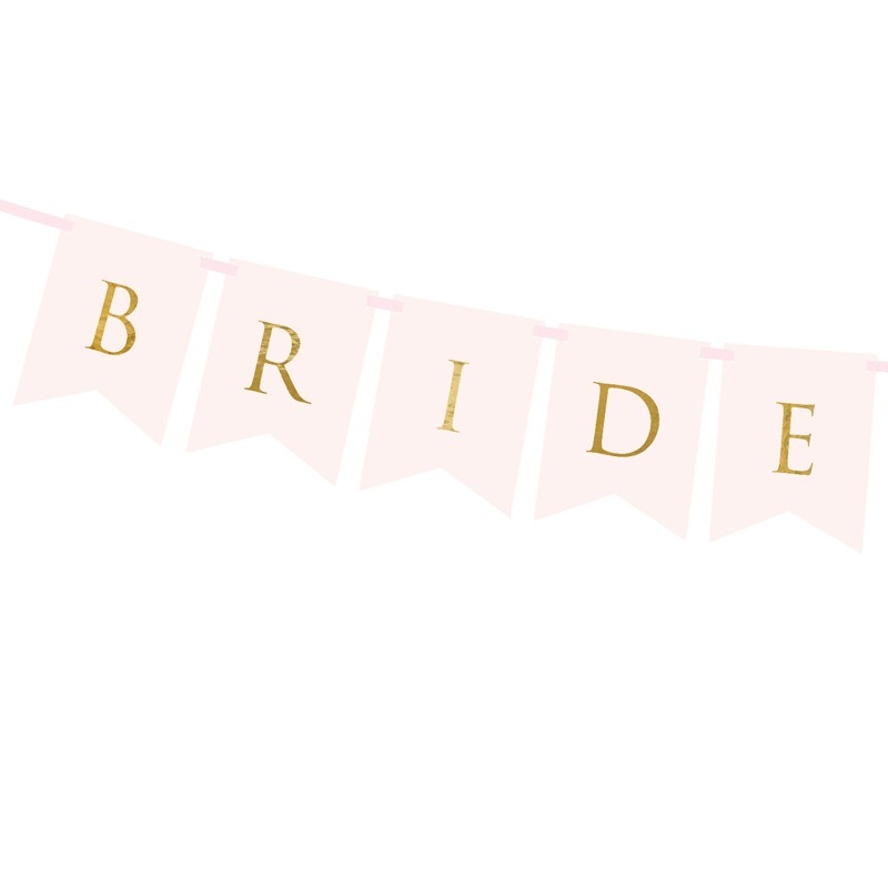Deko - Girlande 'Bride ♡ Groom' - Rosa - The-Weddingshop