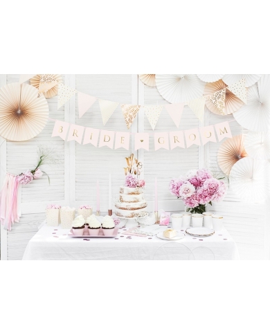 Girlande 'Bride ♡ Groom' - Rosa