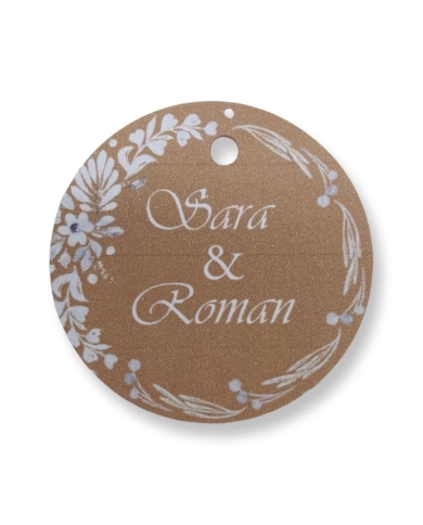 Pendentif personnalisé 'Fleurs blanches'