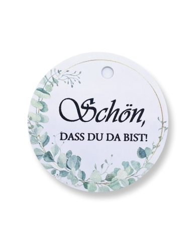 Pendentif 'Schön, dass du da bist - Eucalyptus' - The-Weddingshop