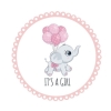 Autocollant 'Eléphant de bébé - It's a Girl'