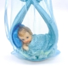 Sachet organza 'Bébé dans linge avec ruban' - bleu