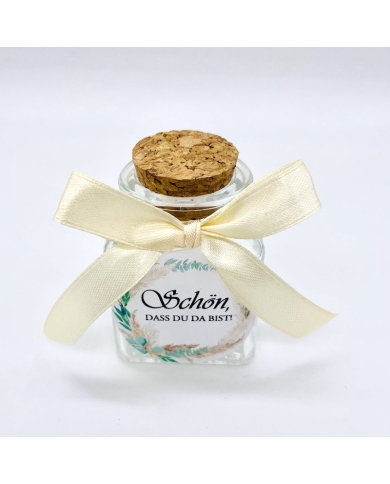 Korkenglas 'Schön dass du da bist - Pampas'