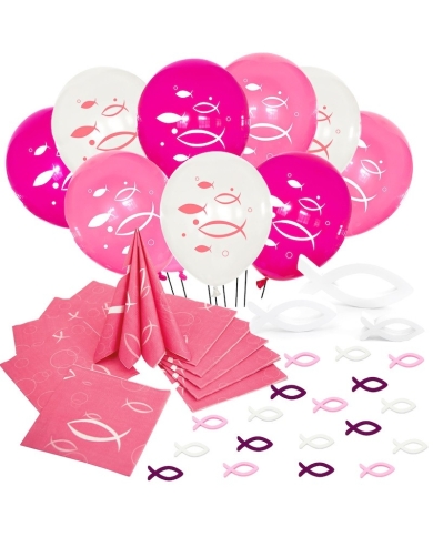 Deko Set 'Fisch Motiv' - rosa