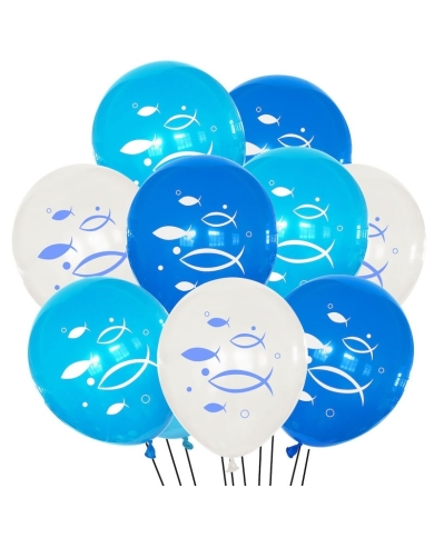 Deko Set 'Fisch Motiv' - blau