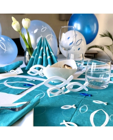 Deko Set 'Fisch Motiv' - blau