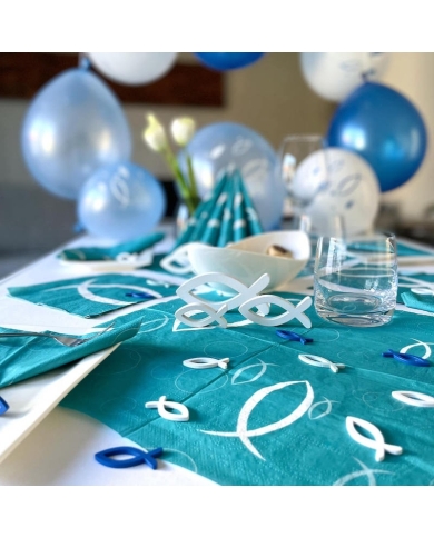 Deko Set 'Fisch Motiv' - blau