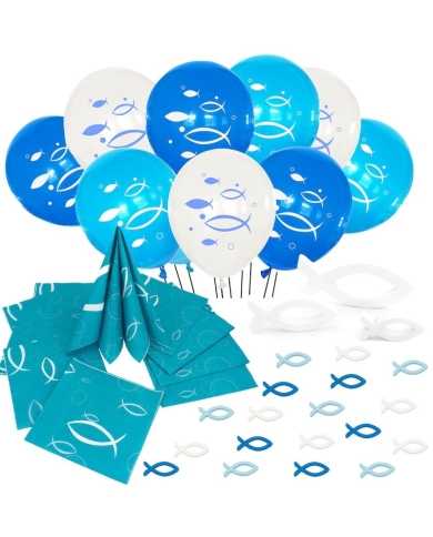 Deko Set 'Fisch Motiv' - blau