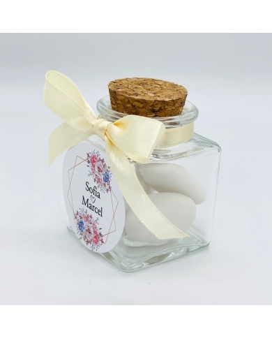 Korkenglas personalisiert 'Monogram mit Herz'