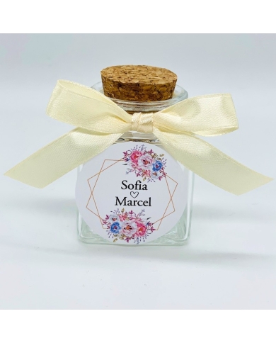 Korkenglas personalisiert 'Monogram mit Herz'