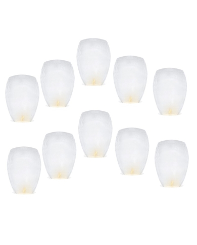10 x Lanternes volantes blanches (100%biodégradable) - The-Weddingshop