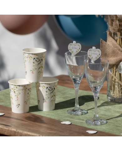 Gobelets Carton 'Mariage végétal' (x10)