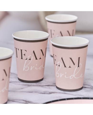 Pappbecher 'Team Bride - Boho' (8 Stück)