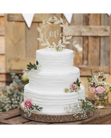 Cake Topper ‚Love’ - bois - The-Weddingshop