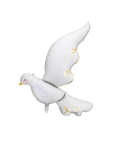 Folienballon 'Taube weiss & gold'