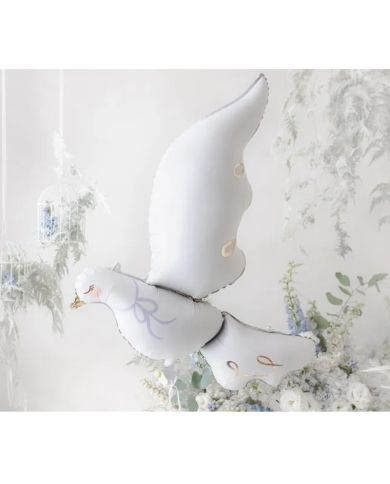Folienballon 'Taube weiss & gold'