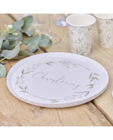 Pappteller 'Christening' (8 Stück)
