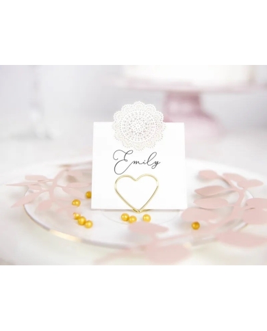 Titulaire de la carte de table 'heart' - or (x 10)