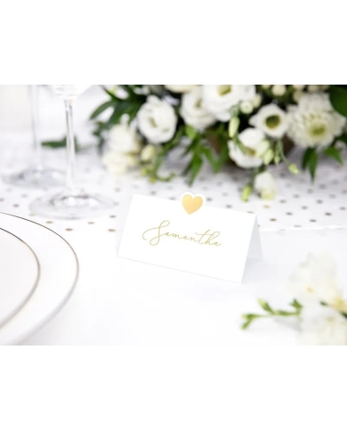 Déco table - Cartes de table 'Coeur' - Or - The-Weddingshop