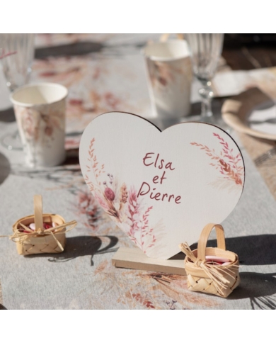 Tischdeko aus Holz 'Pampasgras Romantik' - The-Weddingshop