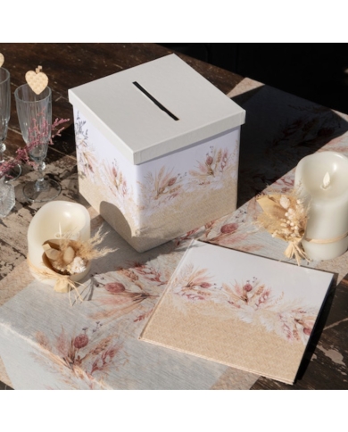 Hochzeitsdeko - Briefbox 'Pampasgras Romantik' - The-Weddingshop