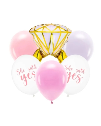 Ballon-Set 'She said yes' (6 Stück)