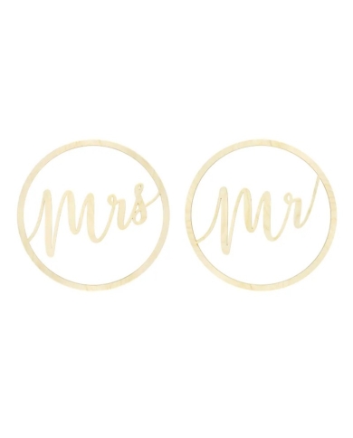 Suspensions en bois 'Mr & Mrs' - The-Weddingshop