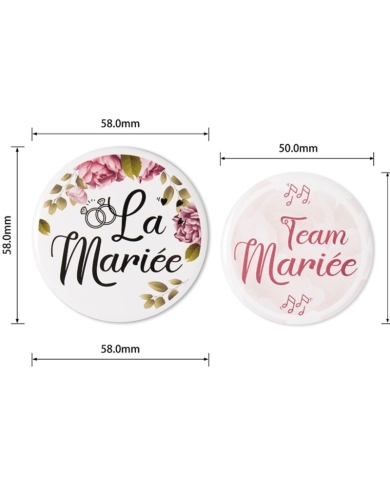 Badge-Kit 'Team Mariée'