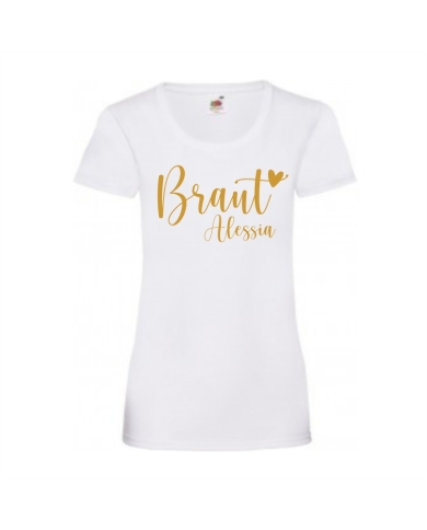 T-Shirt 'Braut' personalisiert - The-Weddingshop