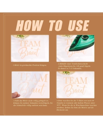 Bügelbilder 'Team Braut' (8 Stück)