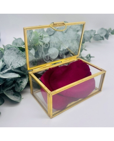 Personalisierte Ringbox aus Glas 'Mr & Mrs'