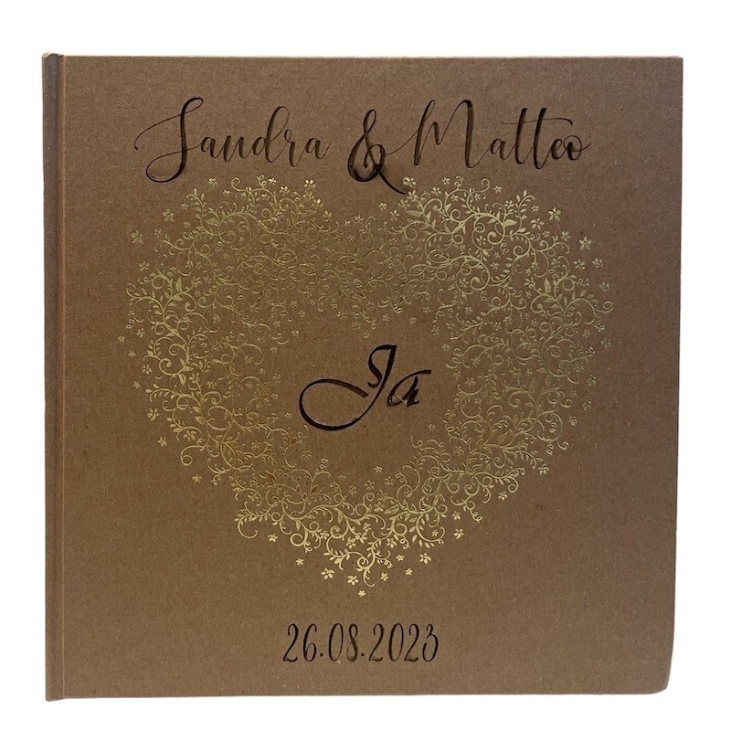 Gästebuch personalisiert - 'Goldenes Herz' - The-Weddingshop