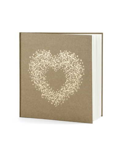 Hochzeit - Gästebuch mit goldenem Herz